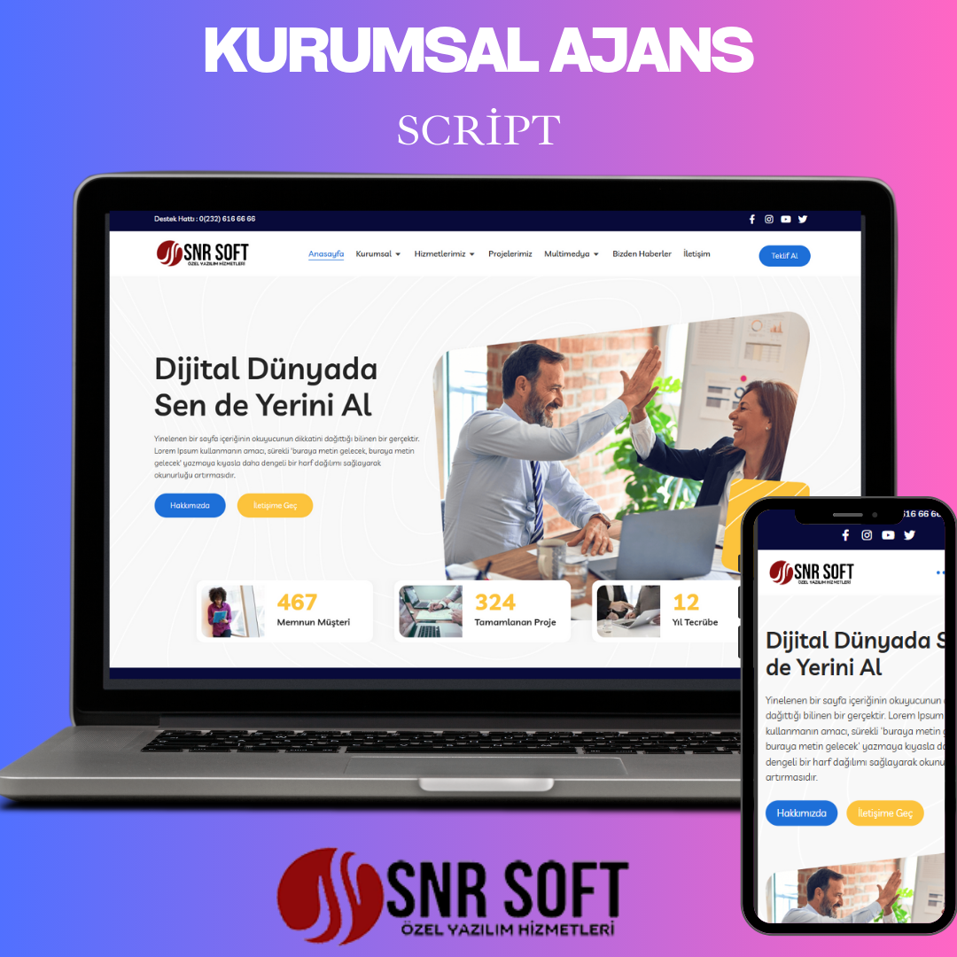 Chat Destekli Kurumsal Web Sitesi Yönetim Scripti v26