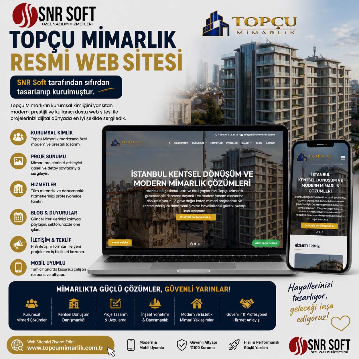 Topçu Mimarlık Kurumsal Web Sitesi Proje Görseli